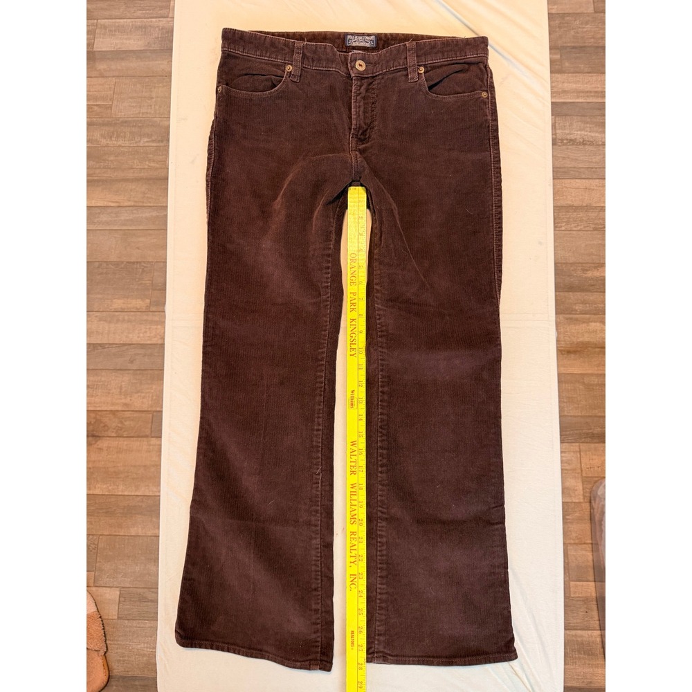 Polo Jeans Ralph Lauren Womens Brown Corduroy Pants Bootcut Size 10x30 - Picture 6 of 7